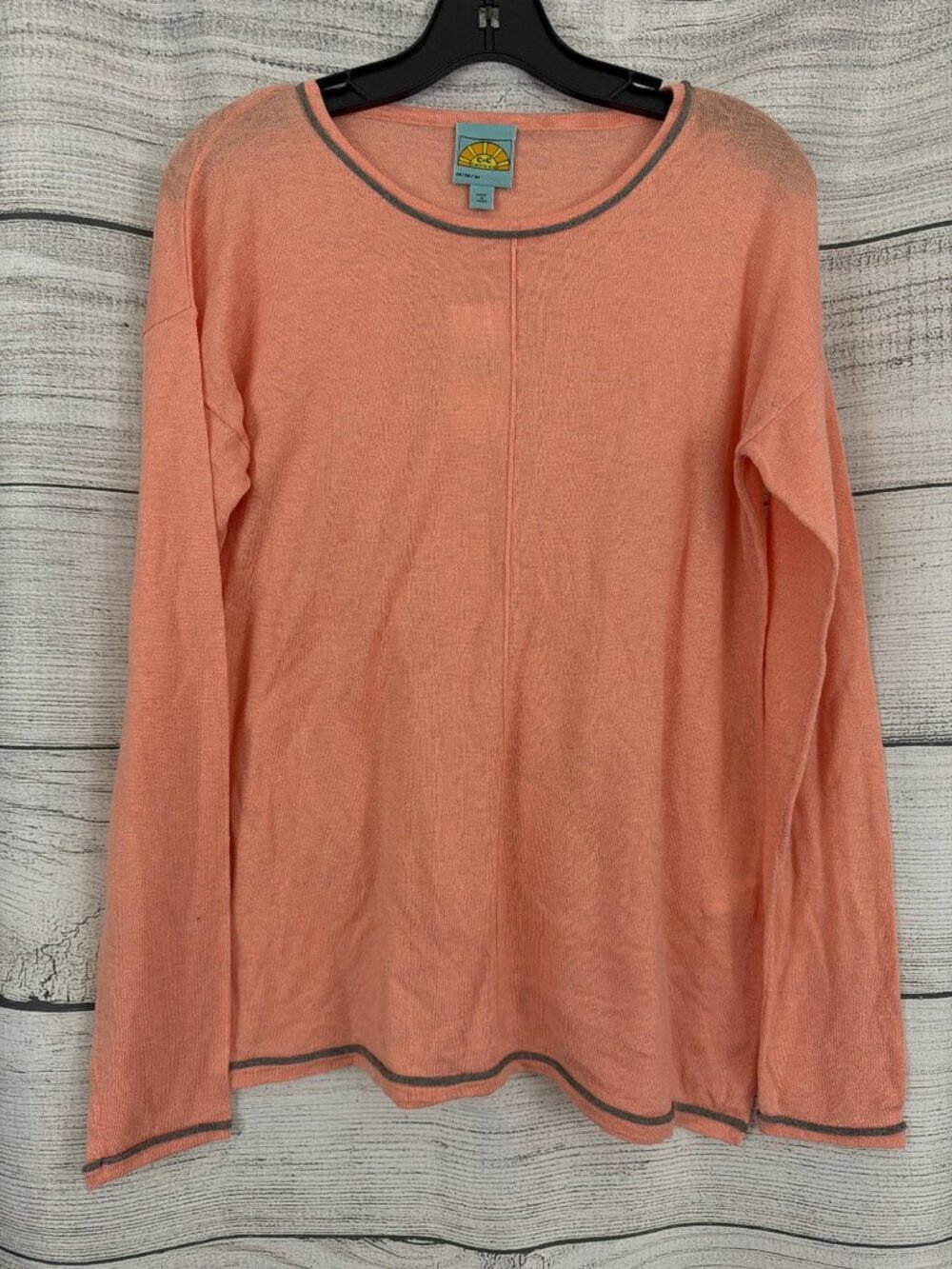 NWT C C California Candlelight Peach Long Sleeve Knit Sweater Size M